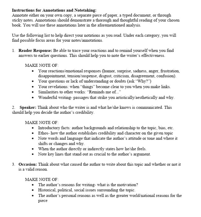 Annotations and Notetaking